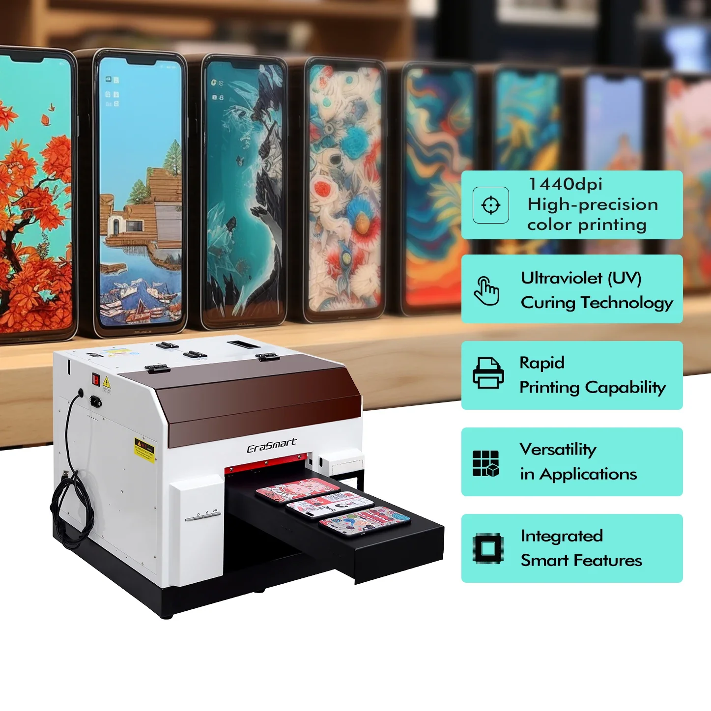 Reizjet L800 Head  Printer Printing Machine Semi-Automatic Phone Case Printer A5 Uv Printer Machinery For Small Business