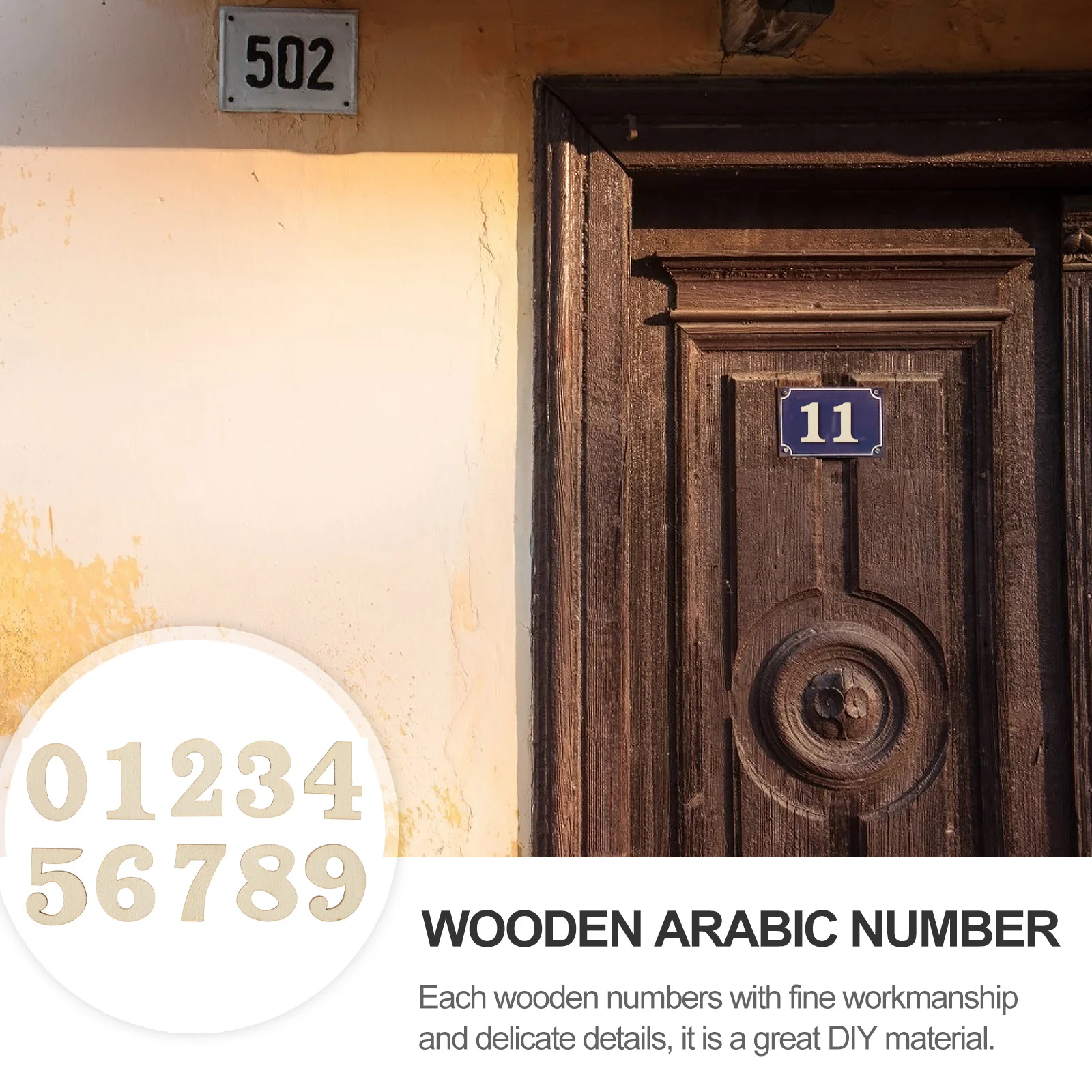 

100Pcs DIY Wooden Arabic Numbers for Clock DIY Decoration Craft Number Set Light Weight Easy to Store and Carry