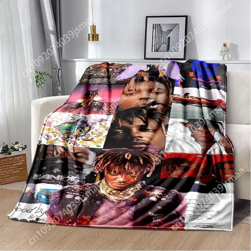 Album Rapper Juice Wrld 999 Blanket Poster Art Printed Flannel Blanket Soft Bedspread Sofa Warming Cover Custom Blankets