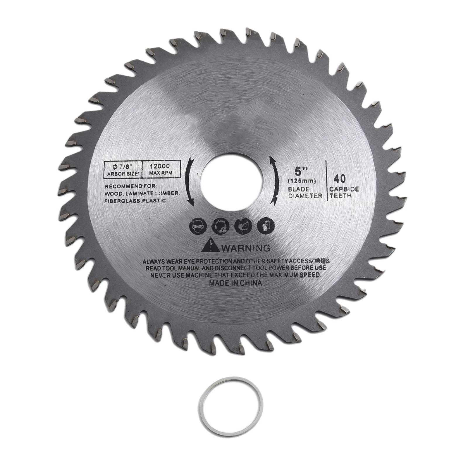 Wood Carving Disc 5 Inch Table Cutting Disc For Wood Carbide Tipped 1        Bore 40 Teeth Max RPM 5500 Multitool Blades
