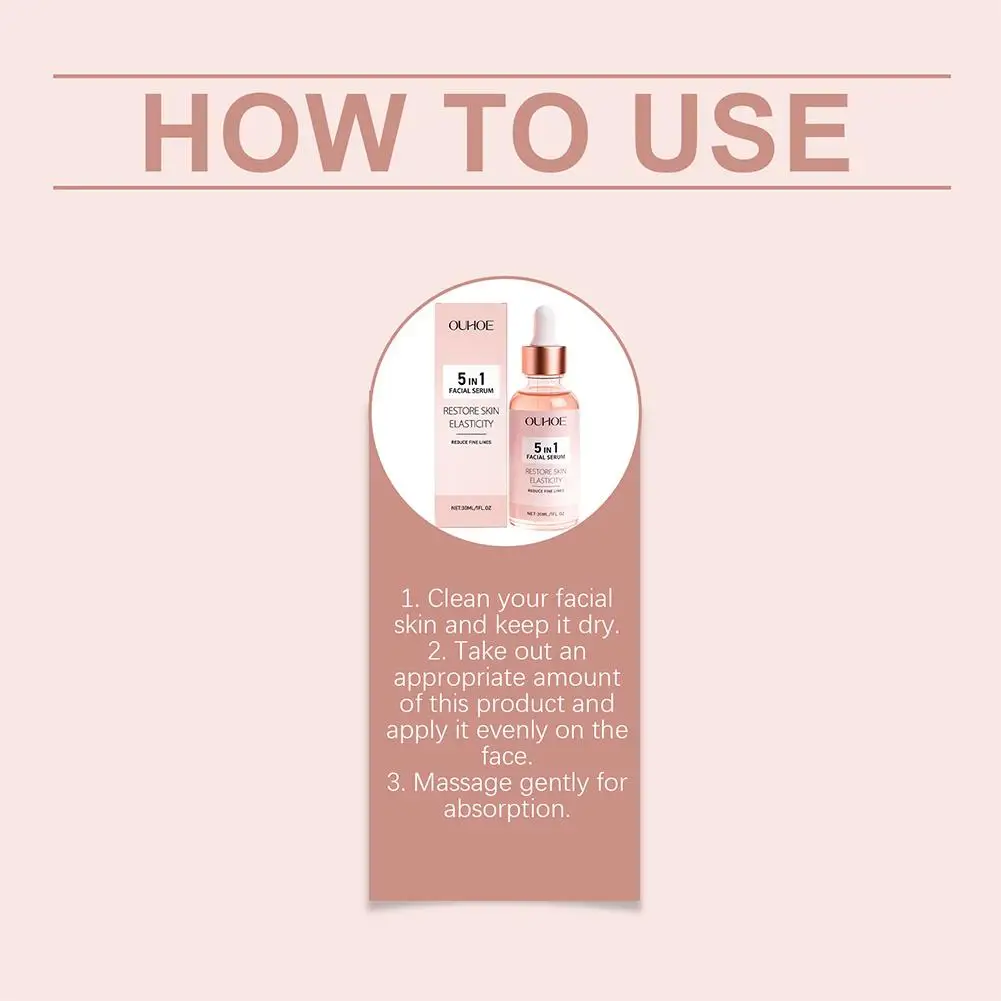 مصل OUHOE 30 مل مضاد للشيخوخة للوجه، مصل إصلاح وشد، يقلل من التجاعيد والبقع الداكنة
