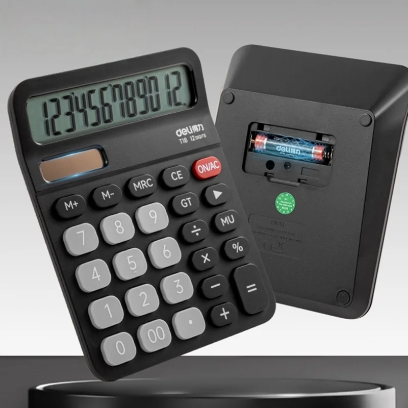12-cijferige desktoprekenmachine met grote knoppen Groot scherm Zonne-energie Student Boekhouding Financiën en commerciële rekenmachine