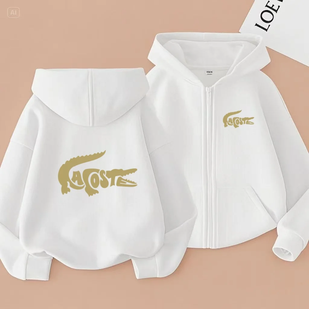 

Kids Cardigan Hoodie Zipper Style White Sweatshirt Clothing Boys Girls 3-12Yrs Casual Letter Loose Outdoor Charming Sports Top