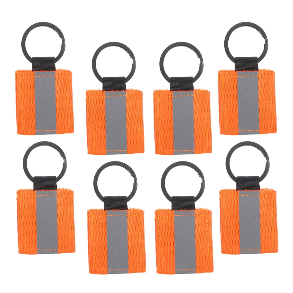 8 Pcs Reflective Tag Keychain Safety Kids Backpack Chains High Visibility Night Car Accessories Wallet Visible Reflector Tags