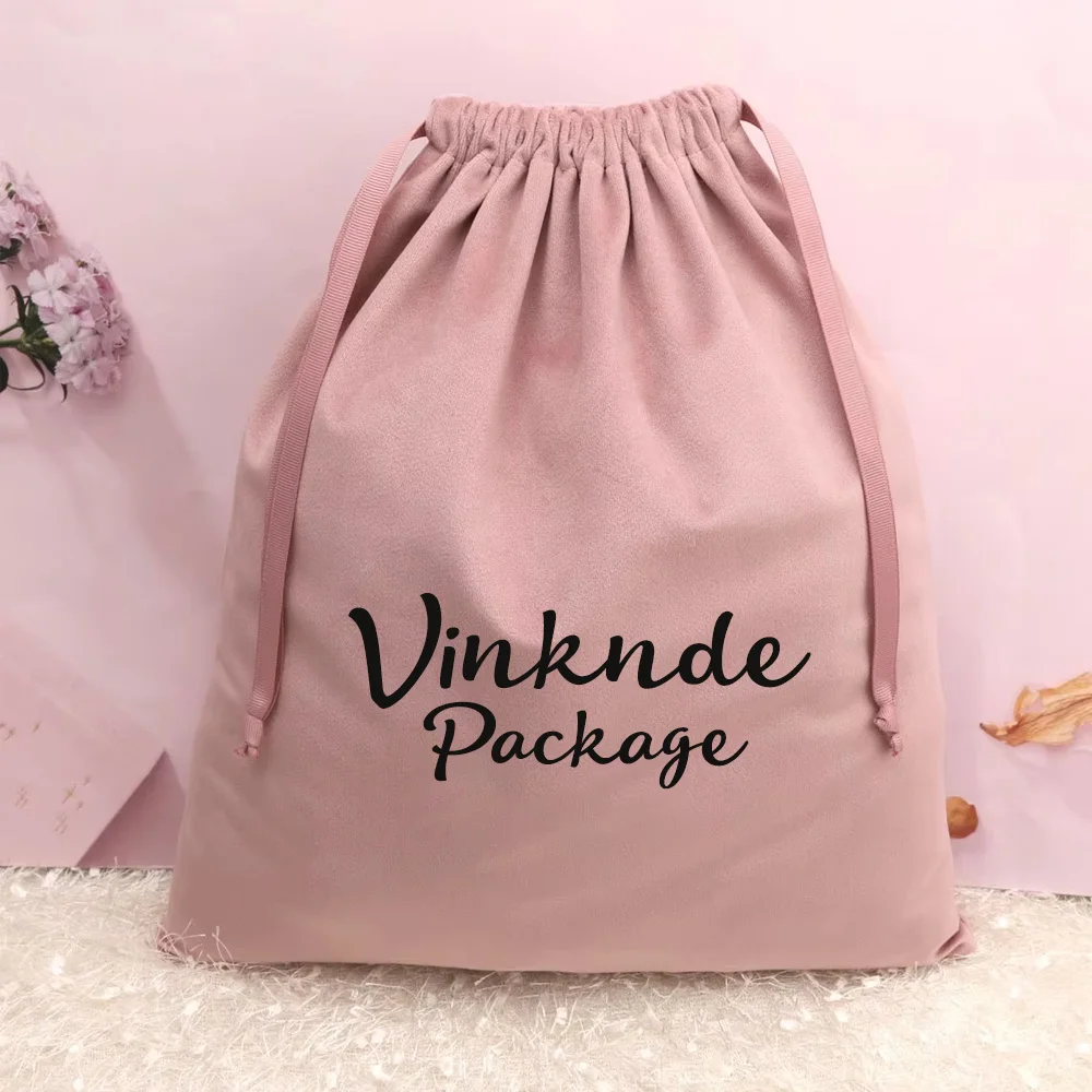 

100Pack 25x35cm Flannel Dust Bag Custom Logo Drawstring Packaging Velvet Pouches For Wedding Gift Candy Jewelry Cosmetic Perfume