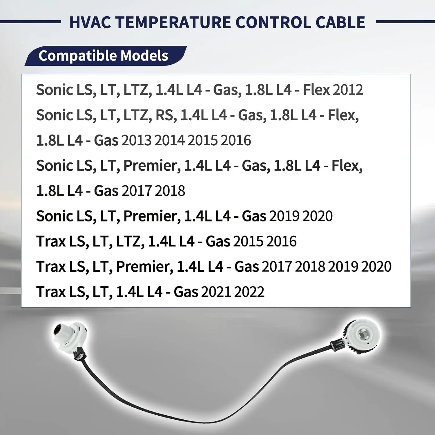 HVAC Heater Temperature Control Switch Cable 95476707 Compatible with Chevrolet Chevy Sonic 2012-2020 / Trax 2015-2022