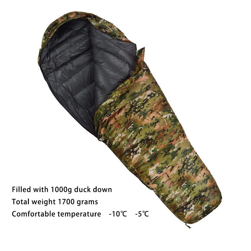 

Camping Adult Ultra Warm White Duck Down Sleeping Bag Mummy Style Sleeping Bag for Winter Temperatures 4 Thicknesses Available f