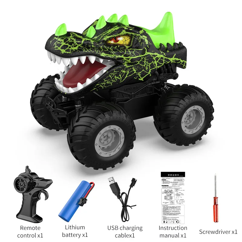 Cool Stuff Toy Car Regalo divertente: modello di auto telecomandata con dinosauro Kawaii, auto da arrampicata fuoristrada Rc, camion dei mostri, giocattoli per bambini