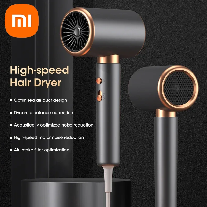 Xiaomi Hair Dryer Hot Cold Wind Air Brush Hairdryer Negative Lonic Blow Dryer Strong PowerDryer Salon Tool 2400W 3th Gear