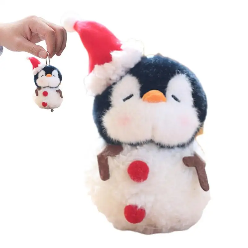 Plush Penguin Pendant Keychain Penguin Cartoon Stuffed Pendant Exquisite Detail Design Plush Stuffed Keychain For Bags Mobile