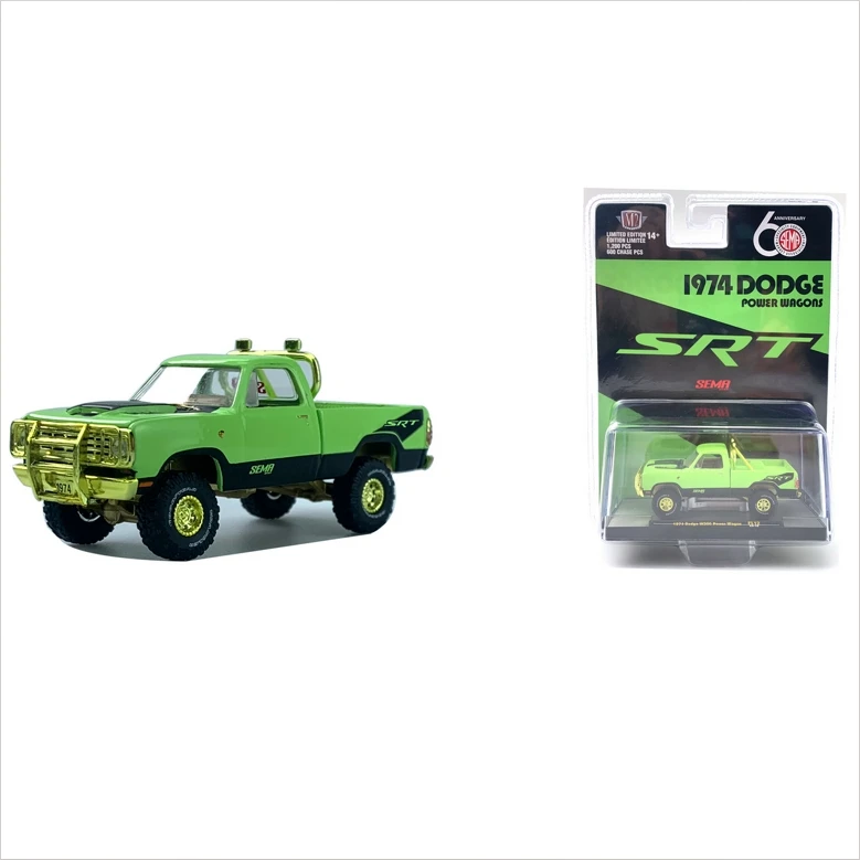 M2 MACHINES 1/64 1974 DODGE W200 power wagon Alloy car static boy toy