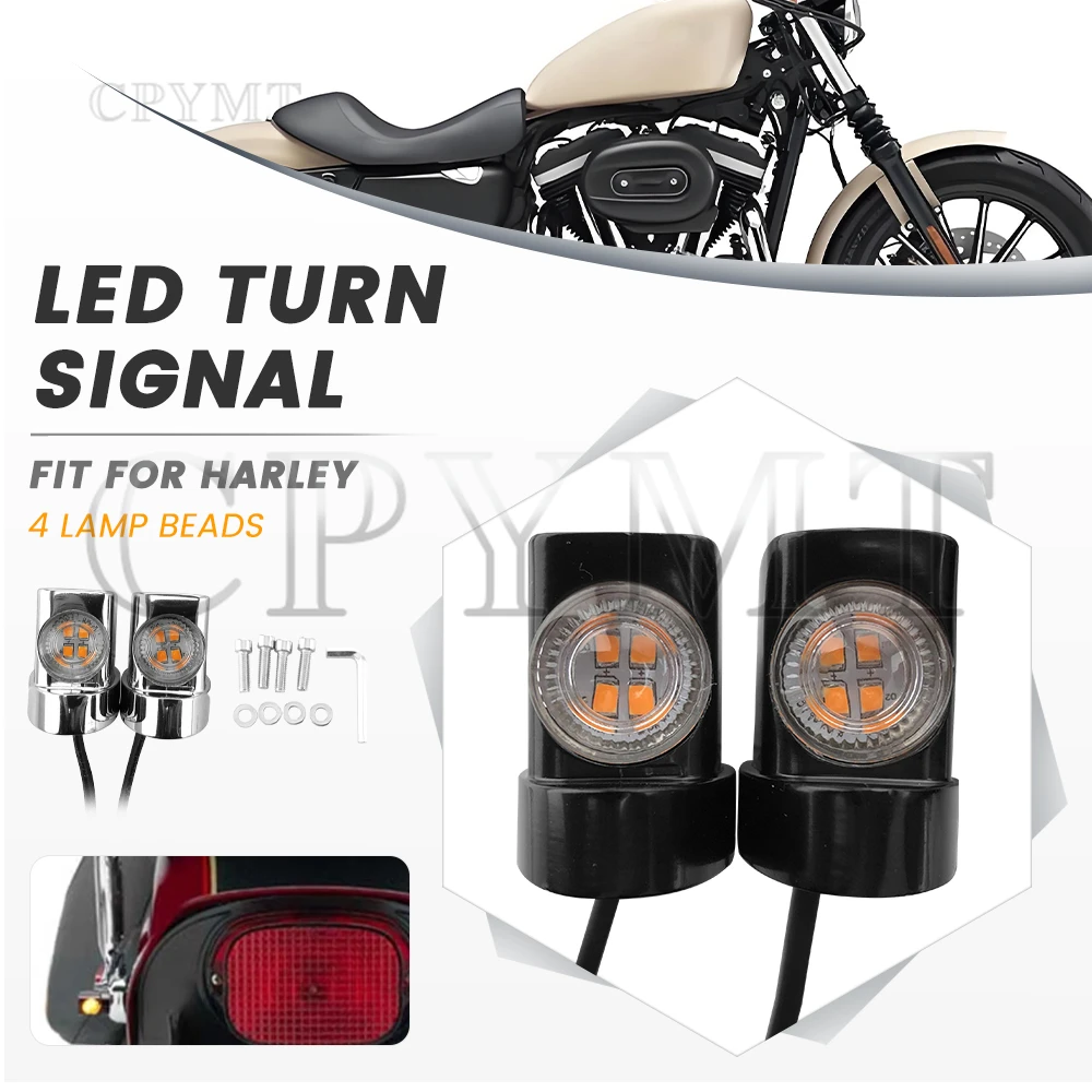 

Motorcycle Mini LED Rear Fender Struts Turn Signal Lights Flasher Blinker Indicaot Lamp fit for Harley Sportster Dyna Softail