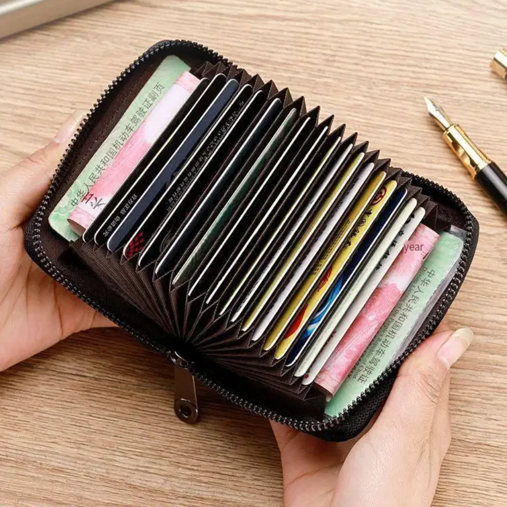 حافظة بطاقات منظمة بلون سادة للرجال الصغار، محفظة عملات معدنية عالية المظهر، قطعة واحدة لتخزين المستندات