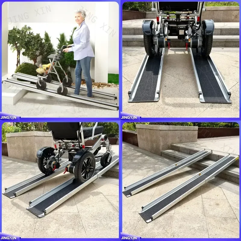 custom for Aluminum Non Slip Threshold Ramp Reversible Durable Curb Ramp Hand Tool Car Motorcycle Wheelchair Scooter Pet