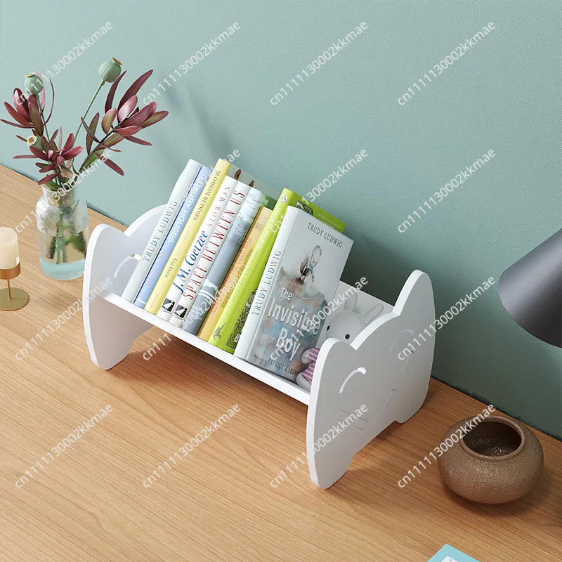 Multifunctional Children's Book Storage Rack Home Finishing Reading Textbooks Movable Bookshelf Desktop Shelf