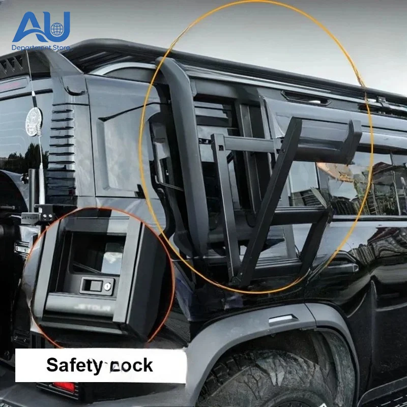 Suitable for T2 2024 Jetour  Roof Side Ladder Aluminum Alloy Rear Window Folding Ladder Rack