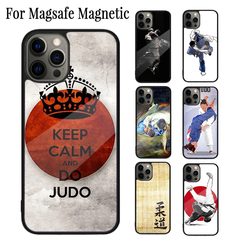 Janpan Judo Magnetic Phone Case Coque For iPhone 16 15 14 Plus 13 12 Mini 11 Pro Max Magsafe Wireless Charging Cover