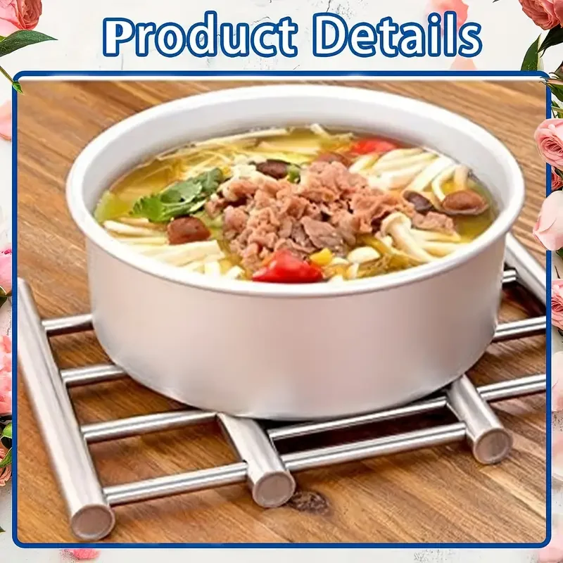 1PCS Stainless Steel Insulation Pad - Length Adjustable Extension Pot Rack Tripod for Dish Drain Rack, Kitchen Sink Storage Rack