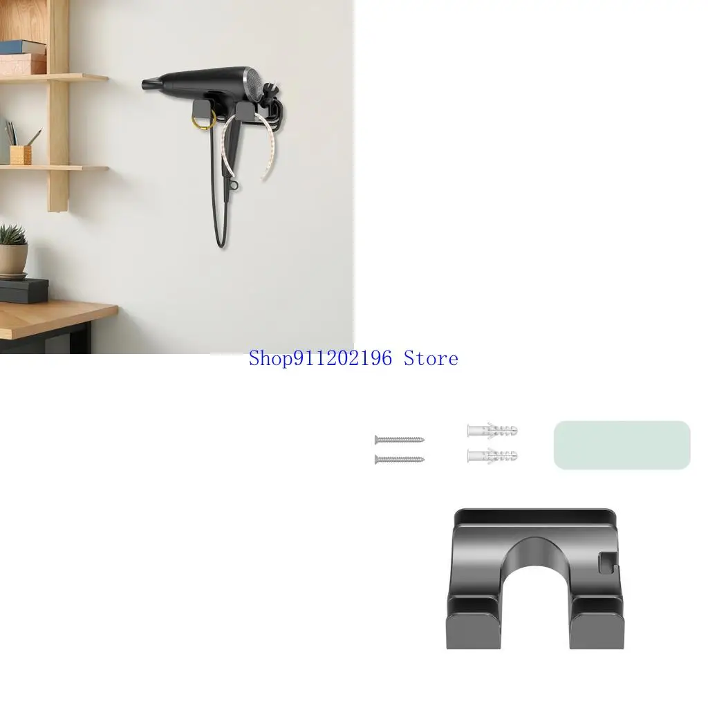 

P82A Easy Installation Hair Dryer Stand Shelf Storage Solution No Drilling Required for Neat & Convenient Storage in Any Room