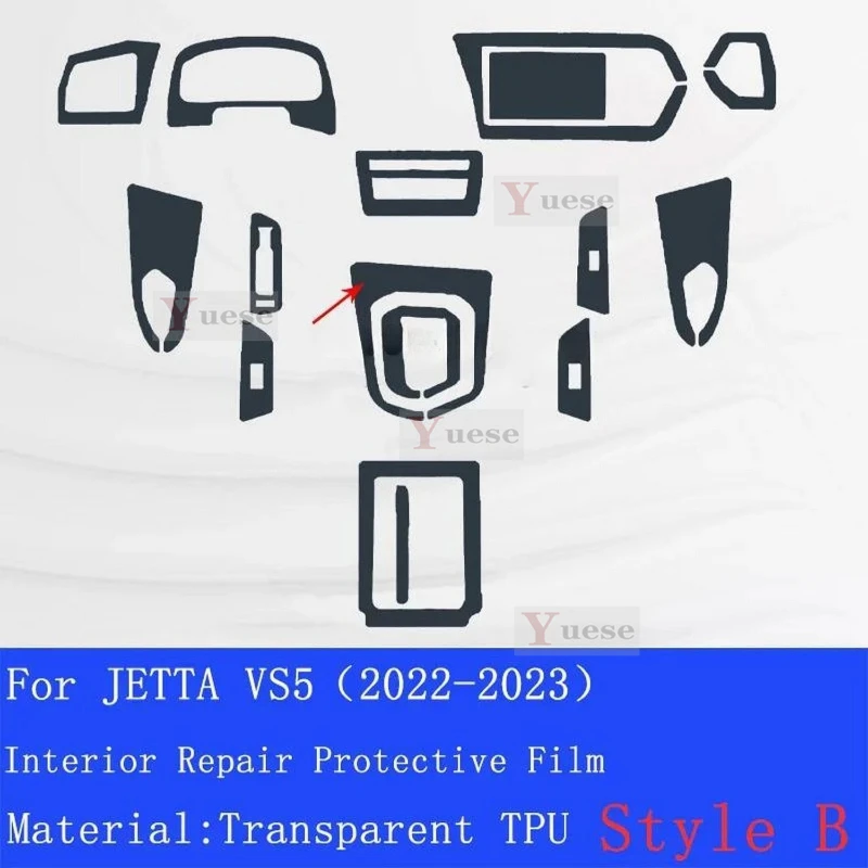 

Car Interior Center Console Transparent TPU Protective Film Anti-scratch Sticker For Jetta VS5 2022-2024