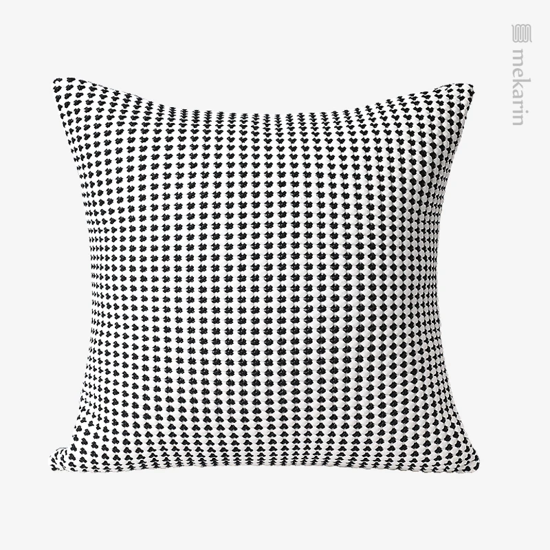 Nordic original design pillow leather black and white hand-woven cushions home decor luxury decorative cushion lining for sofa