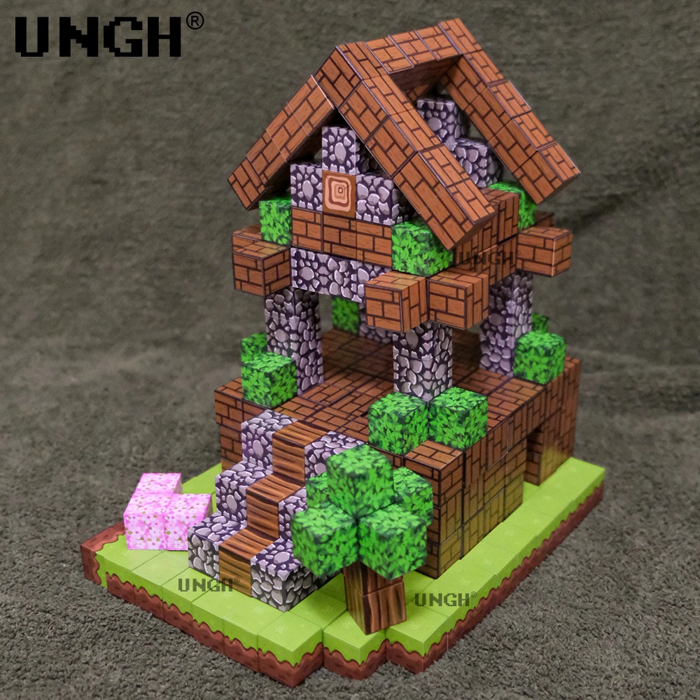 UNGH 100-400 قطعة سلسلة الحمم البركانية كتلة مغناطيسية لغز المغناطيس لعبة بناء مجموعة البناء الجذعية لتقوم بها بنفسك لعبة هدايا للأطفال