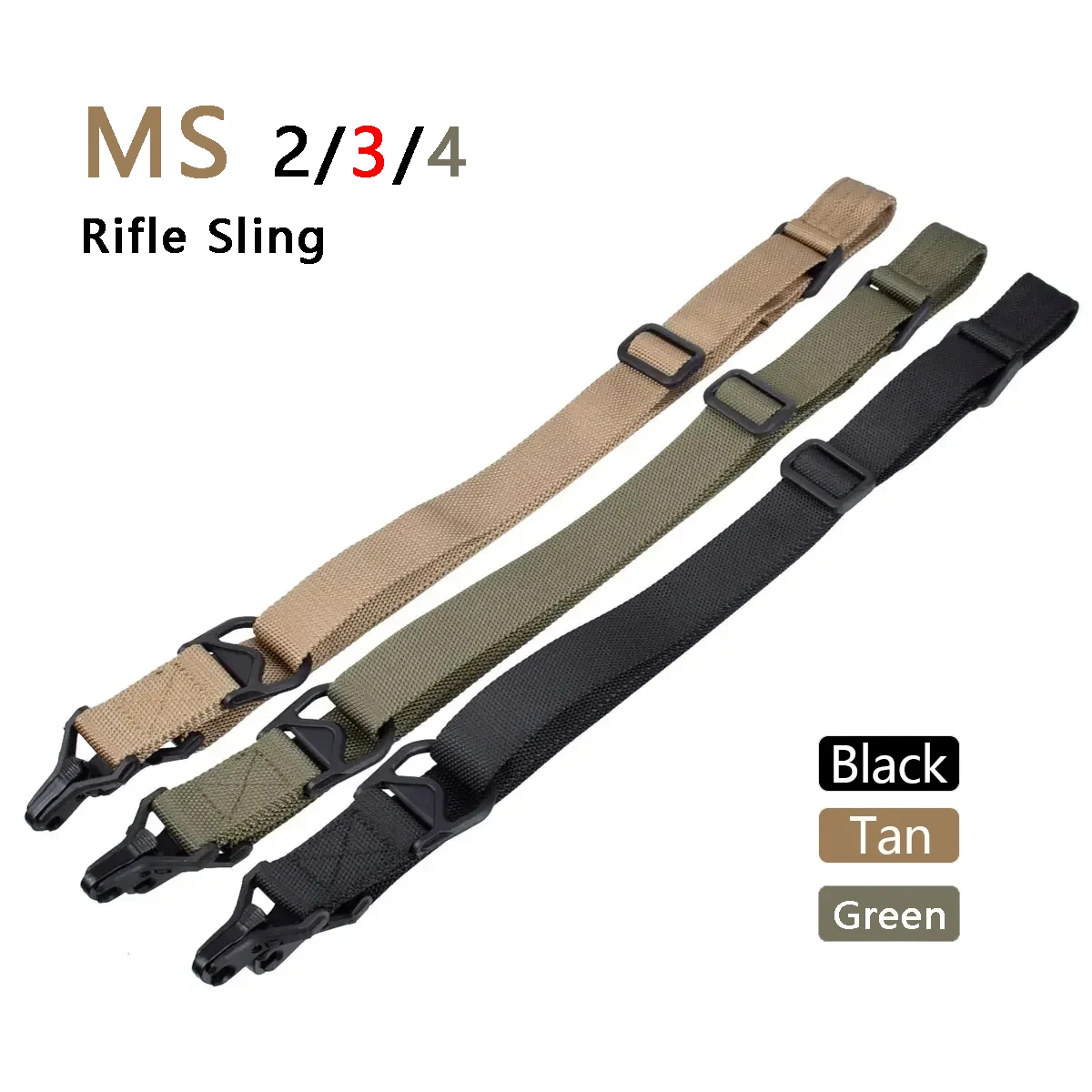 Tactical MS3 MS4 Sling For AK47 AR15 M4 M16 Metal Clip Mount Strap Safety MK Straps Hunting Accessories view 2