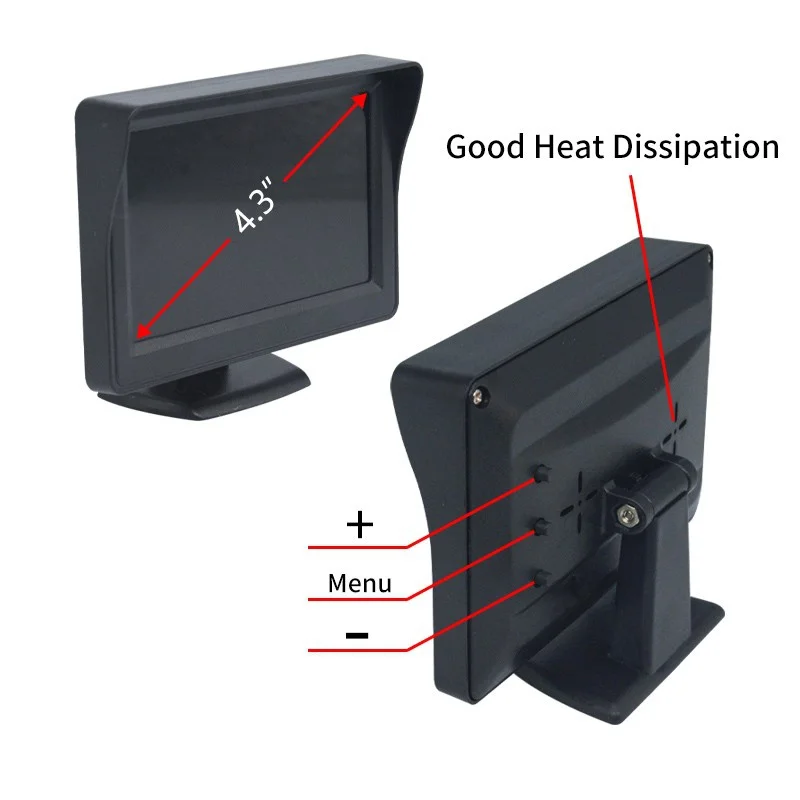 Car Reverse Monitor with  Rear View Camera Backup Camera Kit Back Up Car Monitor Display Parking System Rearview Reverse Monitor