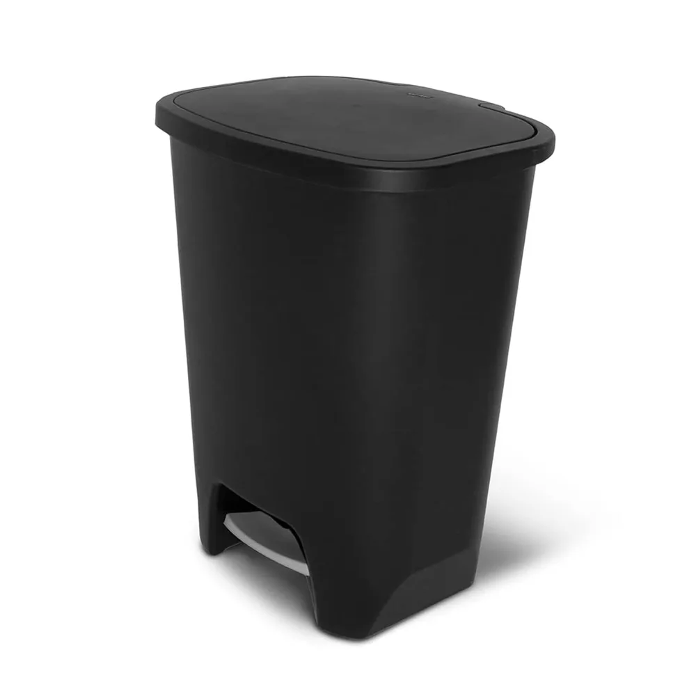 Glad 20 Gallon Trash Can - Plastic Kitchen Waste Bin with Odor Protection of Lid -Hands Free with Step On Foot Pedal and Garbage