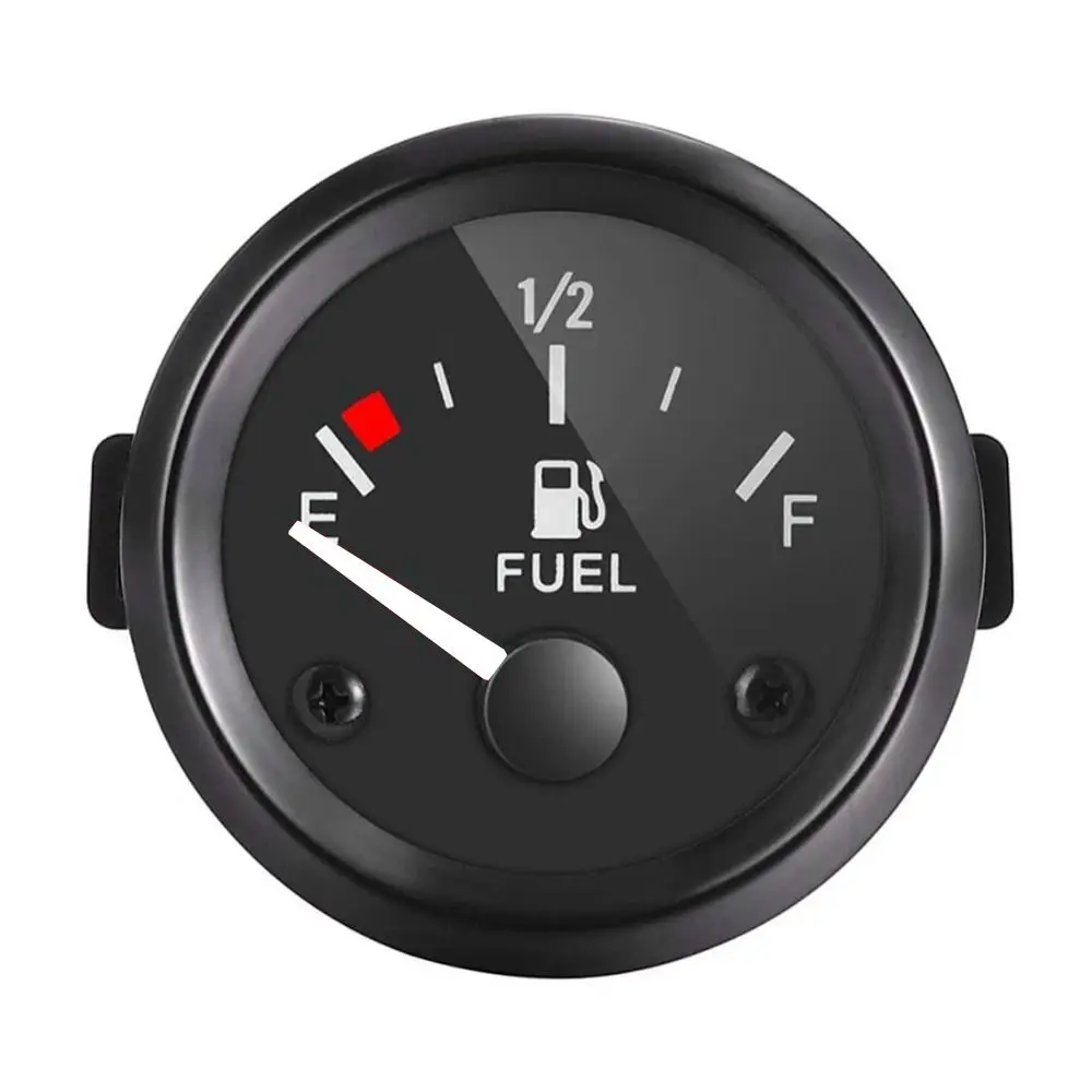 

Universal 2" 52mm Fuel Level Gauge White LED Light Black Rim Car Meter 12V Pointer Automotive Gauges Accessories