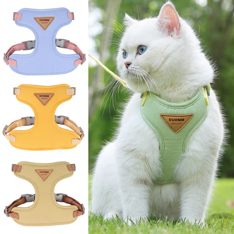 Przytulne miękkie szelki i smycz dla kota do chodzenia Regulowane szelki dla kotów Gotas Katten Kleding Kitten mascotas Akcesoria