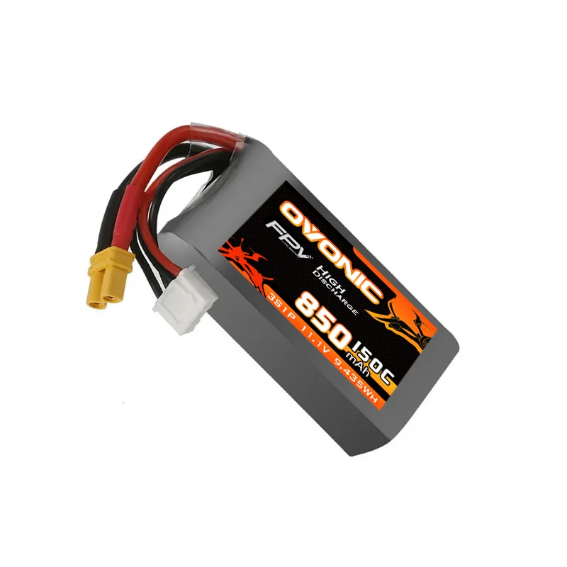 OVONIC 850mAh 150C 11.1V Lipo Battery For RC Helicopter Quadcopter FPV Racing Drone Parts 3S Battery With XT30 Plug