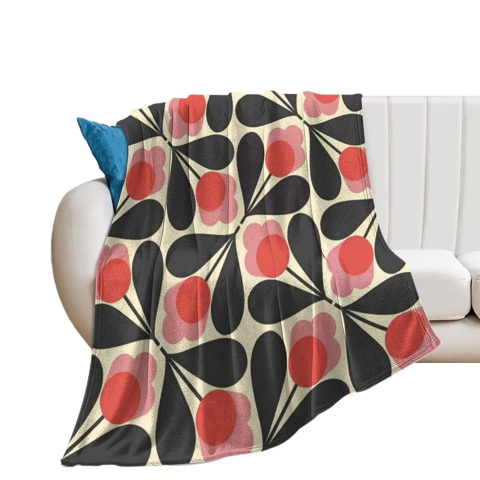 

orla kiely Acorn ,black, red,white,floral patterns Throw Blanket christmas gifts For Decorative Sofa Thins Blankets