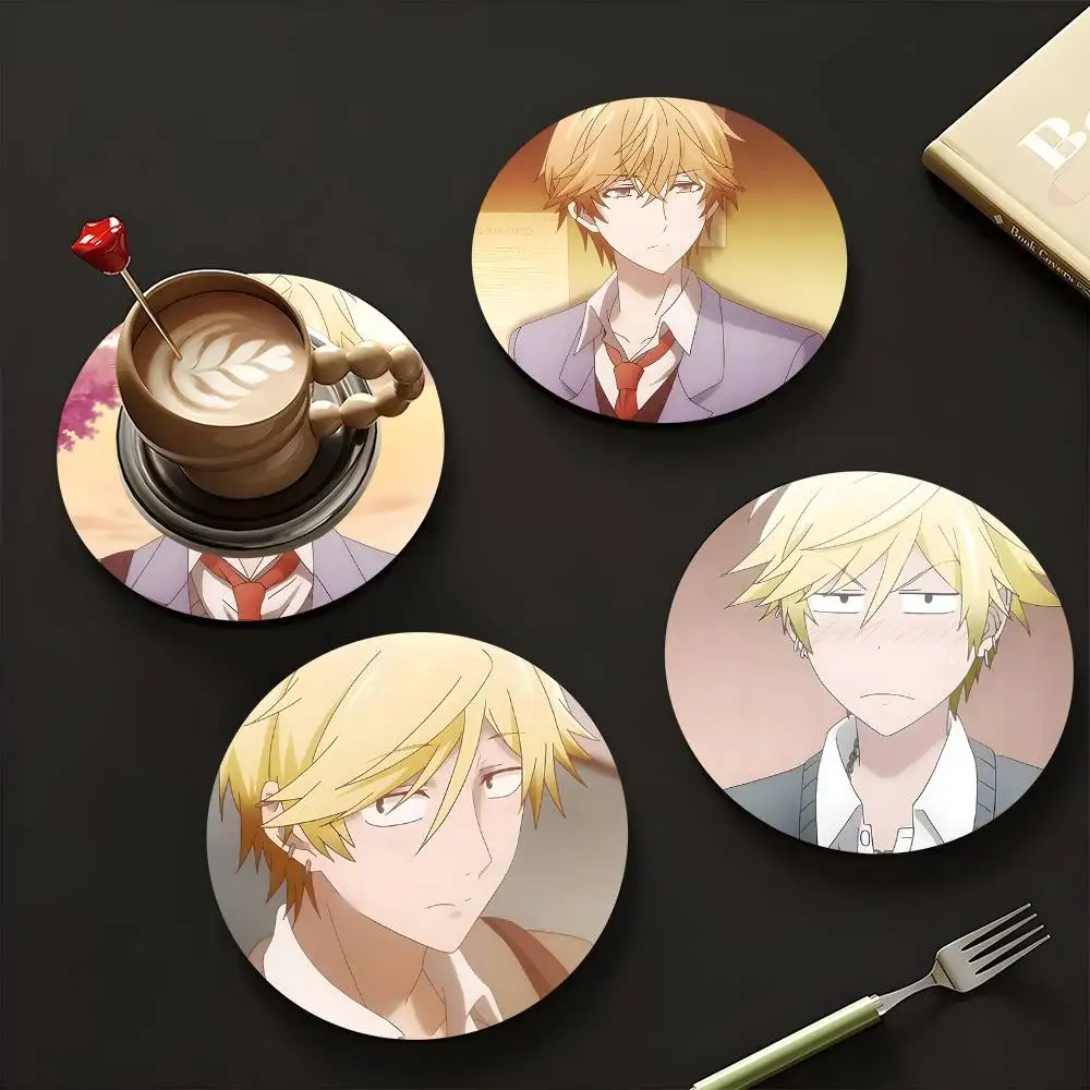 1pc Masahiro Setagawa Anime Characters Wooden Coaster Colour Printing Cup Mat Home Desk Decoration Gifts