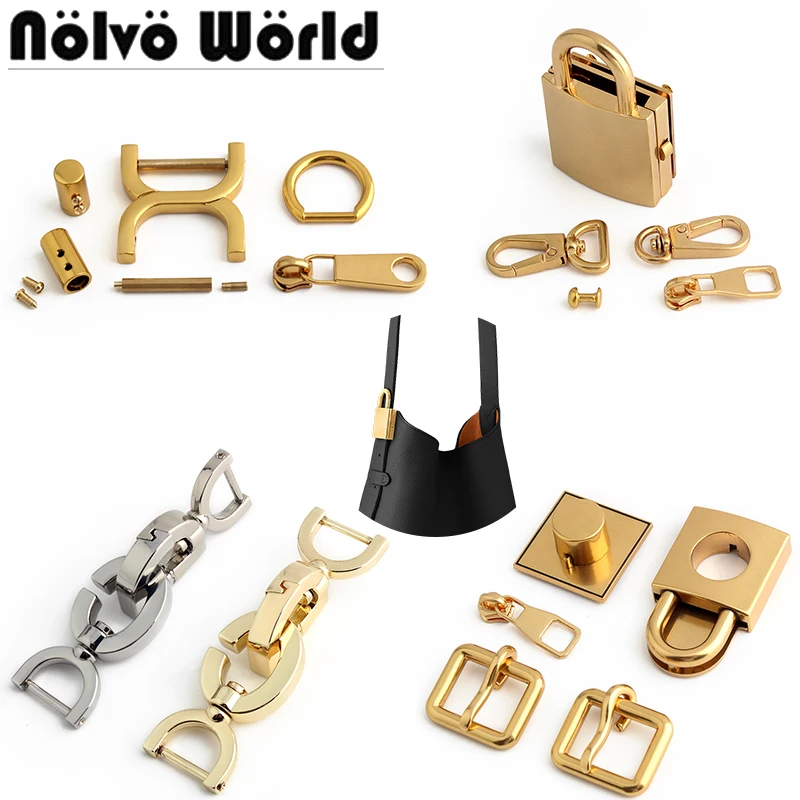 1/3/15Sets Metal Double Ring Buckles For Shoulder Bags Belt Hooks Clasp Locks Connector Hangers Pendant PadLock Accessories