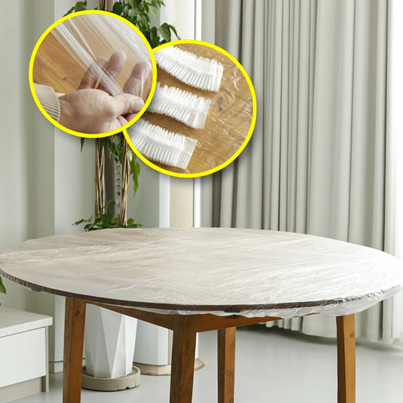 10 Pcs/Lot Square Round Rectangular Table Disposable Tablecloth Transparent PE Table Cover Waterproof Oil-proof Table Cloth