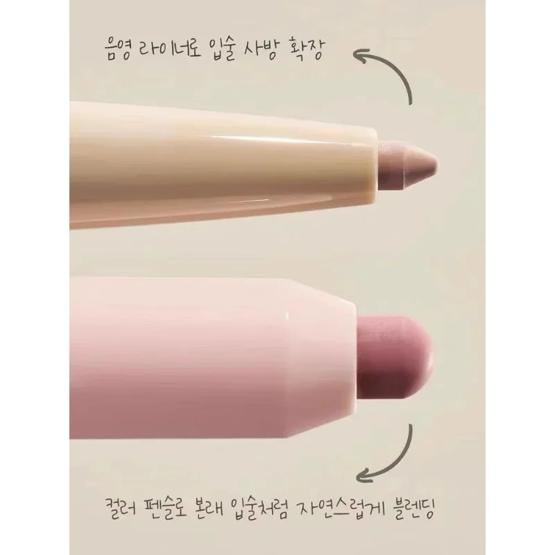 Korea Colorgram Double Ended Lip Liner Plump Pouty Lip Shadow Long-lasting Concealer Lip Pencil Lipstick Beauty Makeup Cosmetics