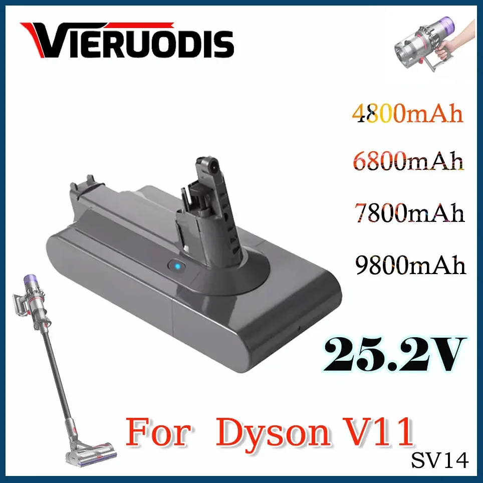 

25.2V 4800/6800/7800/9800mAh Vacuum Cleaner battery for Dyson V11 SV14 Cyclone Animal Absolute Total Clean Rechargeable Battery