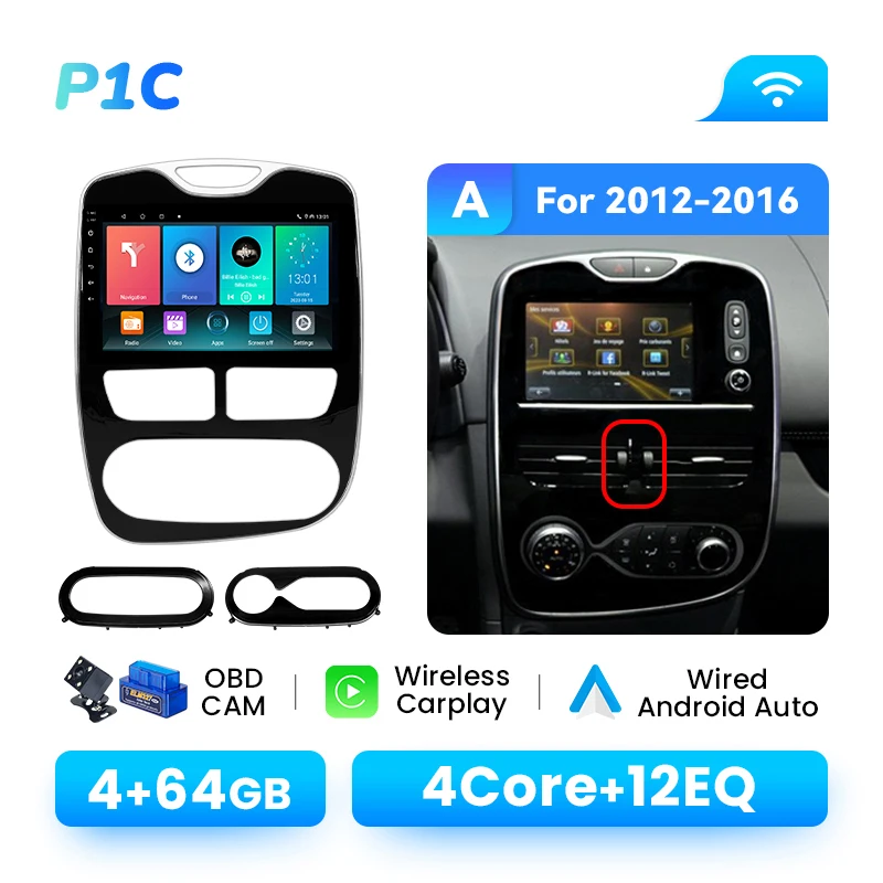 10,1-inch Android 14-autoradio voor Renault Clio 4 2012-2019 | Draadloze CarPlay GPS DSP AI Voice RDS Plug en Play Multimedia