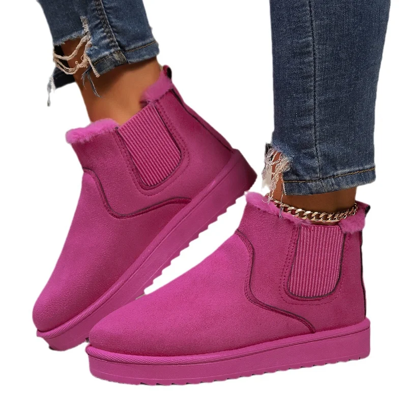 

New Winter Women Snow Boots Plush Warm Non Slip Waterproof Ladies Flats Sneakers Casual Slip on Female Ankle Boots Botas Mujer