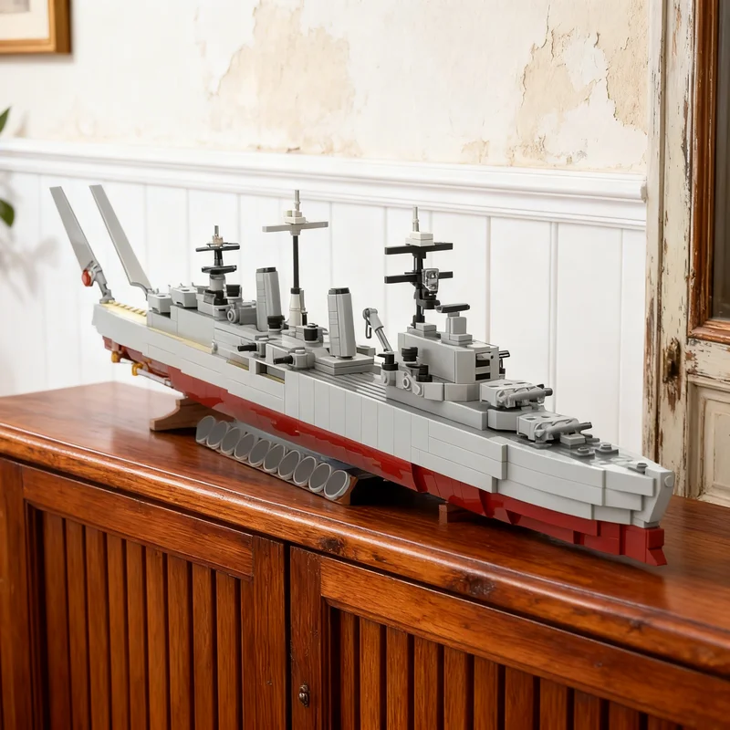 1066pcs MOC HMS Belfast Creator Creator Expert Model Building Blocks Display Assemble Craft Brick Creative Education Birthday