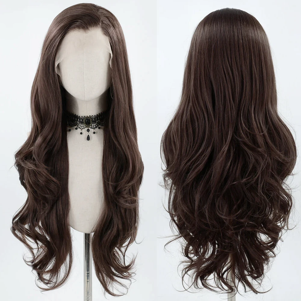 Webster Long Body Wave 13X4 วิกผมสังเคราะห์ลูกไม้ด้านหน้าด้านหน้าสีดําสีส้ม Ombre Wavy Lace ด้านหน้า Wigs สําหรับผู้หญิงสีดําธรรมชาติ