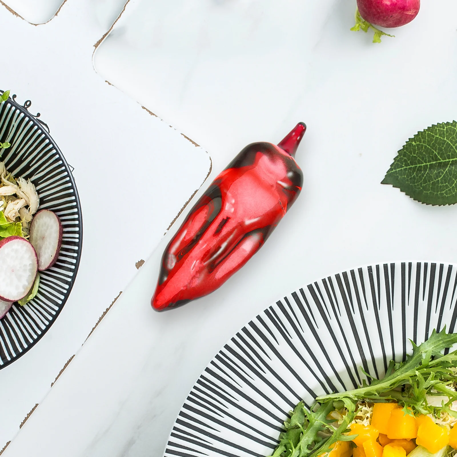 

Lifelike Crystal Vegetable Statue Maintenance-Free Chili Decor for Dining Area Office Home Chinese Style Decorative Ornaments