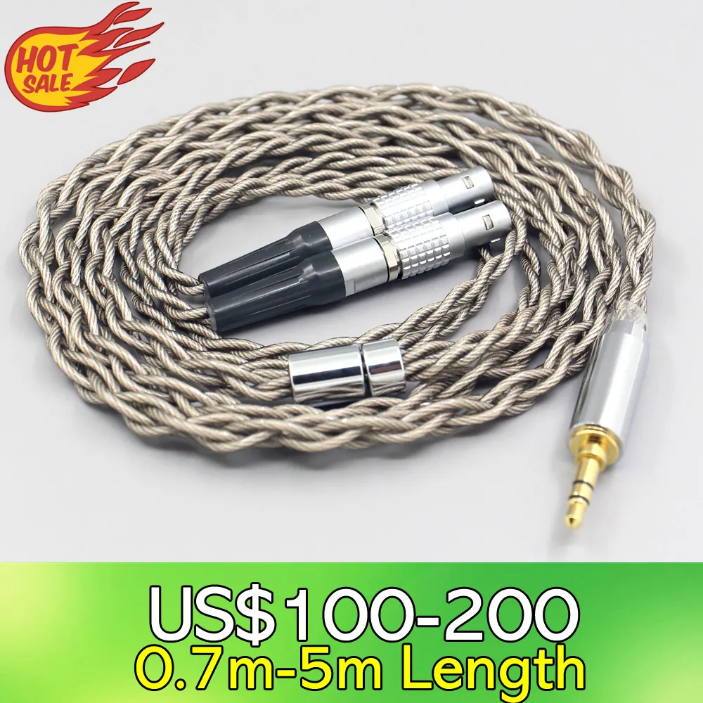 

99% Pure Silver + Graphene Silver Plated Shield Earphone Cable For Focal Utopia Fidelity Circumaural Headphone LN007951