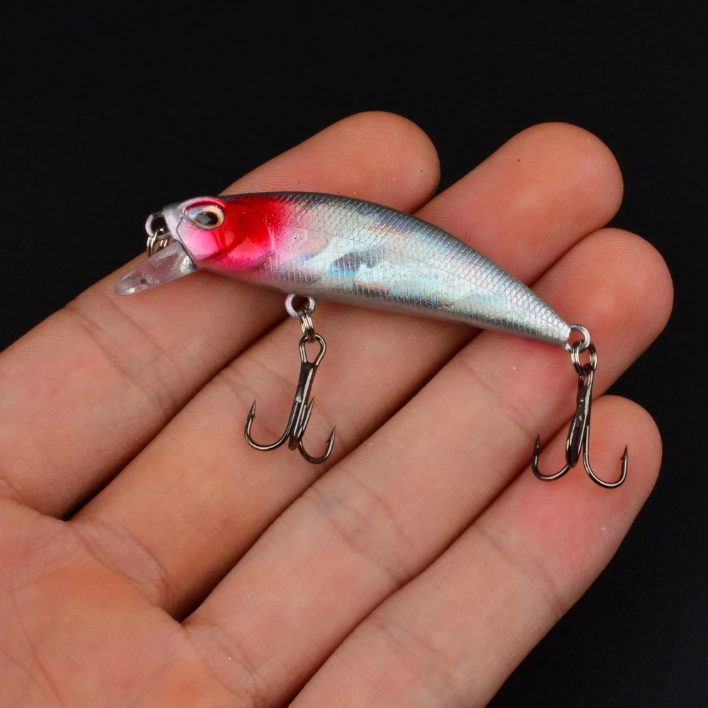 10 Stück Minnow-Angelköder mit 3D-Augen, 50 mm, 5 g, Kunststoff-Hartköder, künstliche Köder, Wobbler, Crankbait, Winter-Meeresangeln, Bass-Angelzubehör – Detail 5