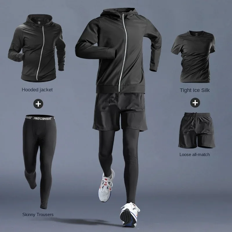 

The sports suit is suitable for men's running sportswear, morning running quick drying clothing, and new men's cycling clothing