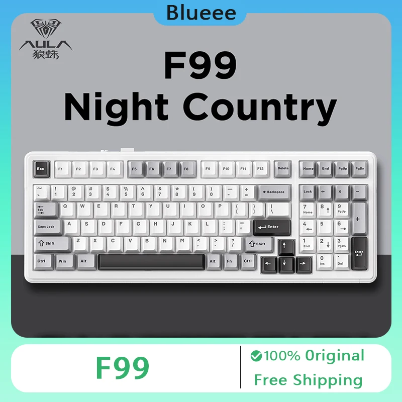 

AULA F99 Customized Mechanical Keyboard 99Key Hot Swap Tri Mode Bluetooth 5.0/2.4G Wireless/Wired RGB E-Sports Gaming Keyboard