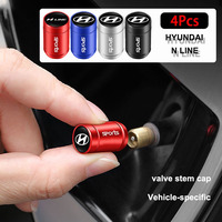 4Pcs Car Styling Metal Wheel Tire Valve Caps Dust Accessories For Hyundai N-LINE Genesis I10 I20 I30 I40 IX20 IX35 Kona Getz
