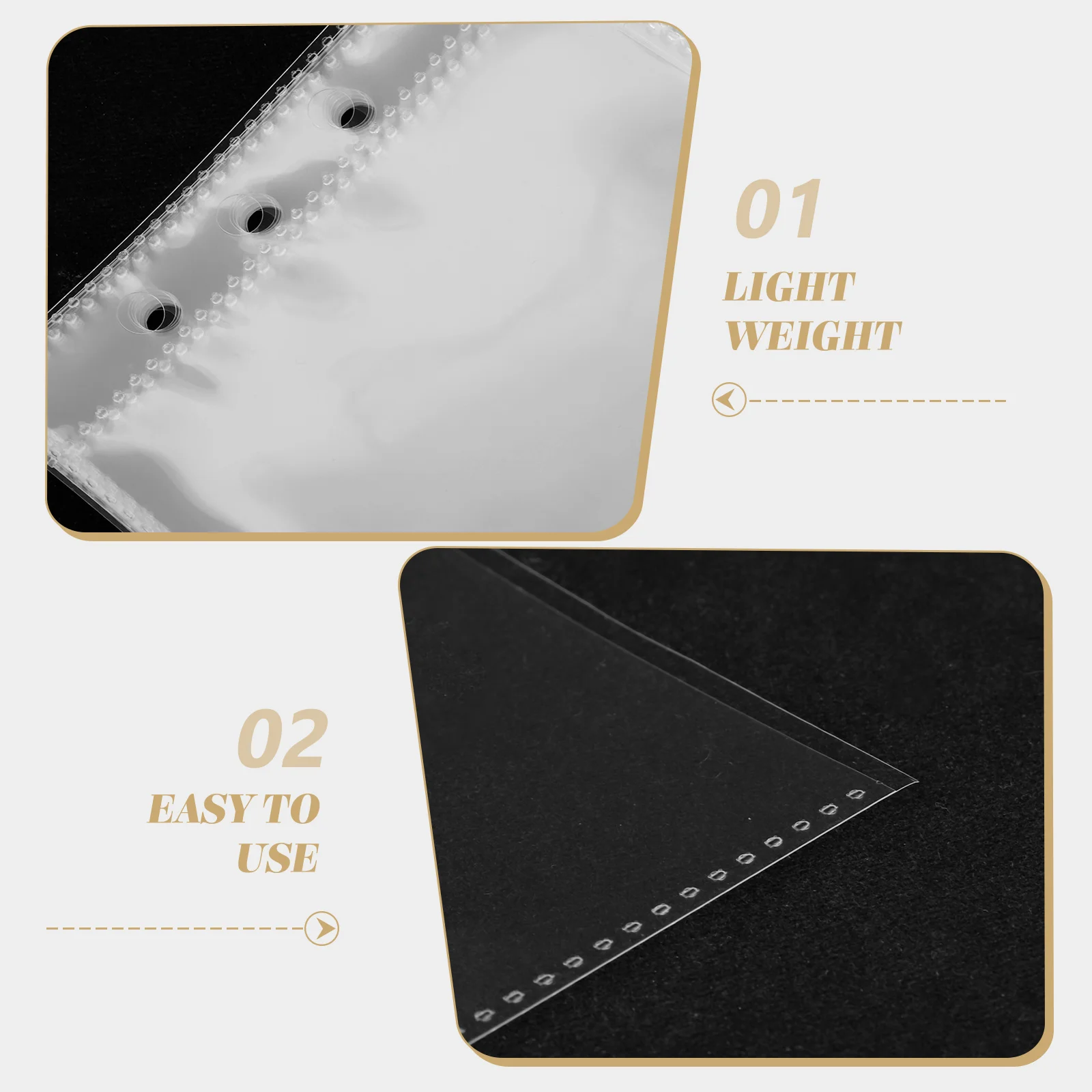 100pcs Envelope Insert PVC Multi-Use Binder Pocket for Budget Book Pre-Drilled Holes Lightweight Storage for Receipts Cards