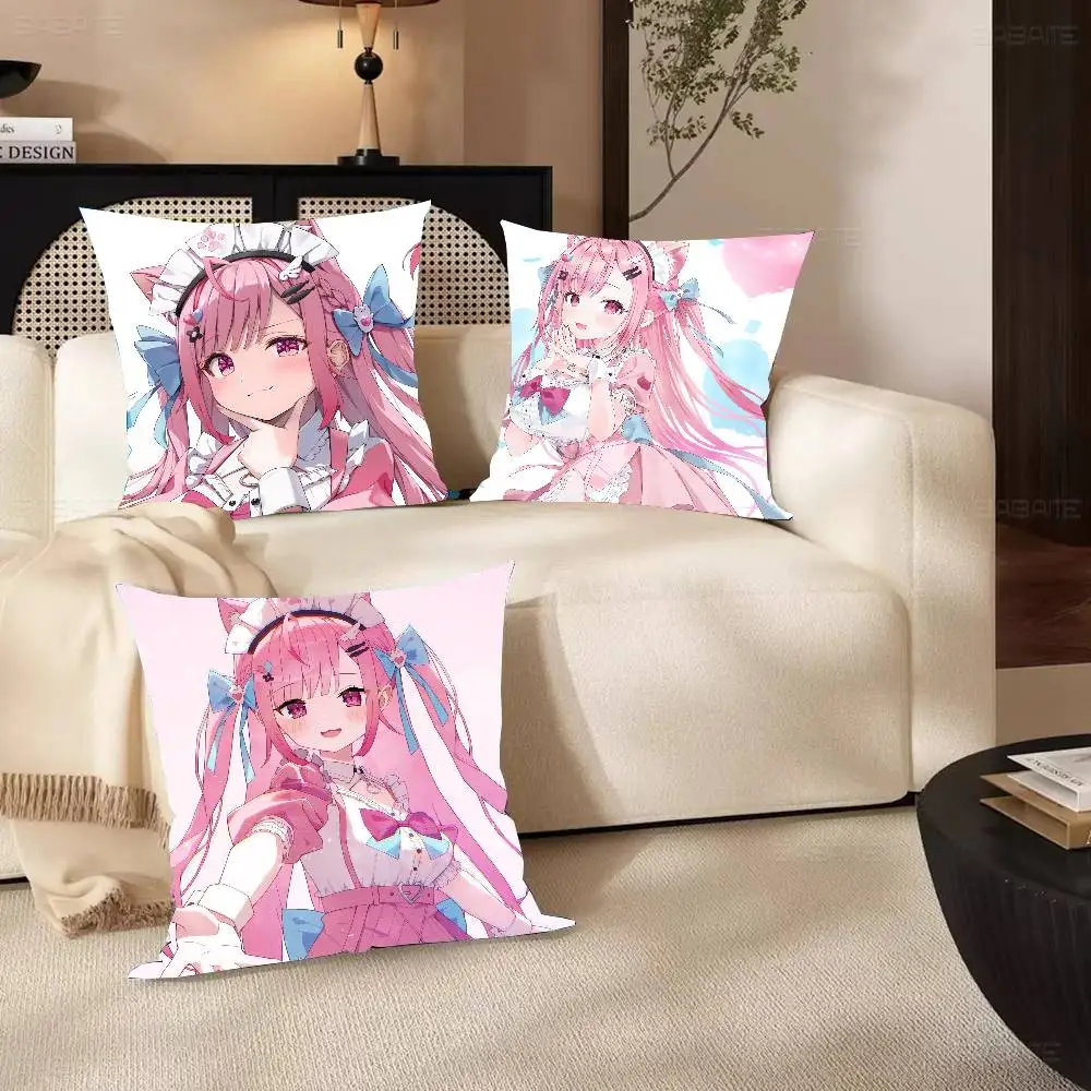 Virtual YouTuber Anime Y-Yuuki Sakuna Pillow Case Fashion Square Pillowcase Bedroom Sofa Room Ins Decoration Leisure